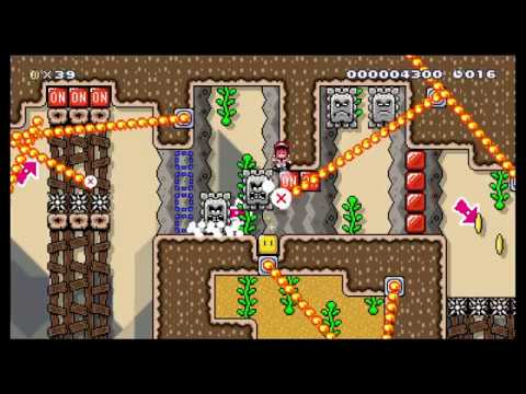 (SMM2) firebar running byわぎゃっと