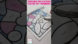 Winter multiplication color-by-numbers