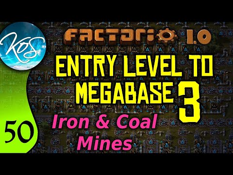 Factorio 1.0 Entry Level to Megabase 3, Ep 50: IRON & COAL STATIONS - Guide, Tutorial