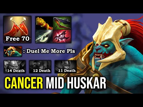 CANCER HUSKAR MID IS BACK Aggressive Jumping Crazy Armlet Toggle +70 Free Duel Damage DotA 2