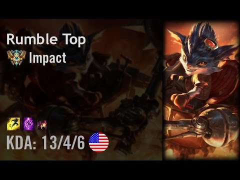 Rumble Top vs Jarvan IV - Impact - NA Challenger Patch 6.13