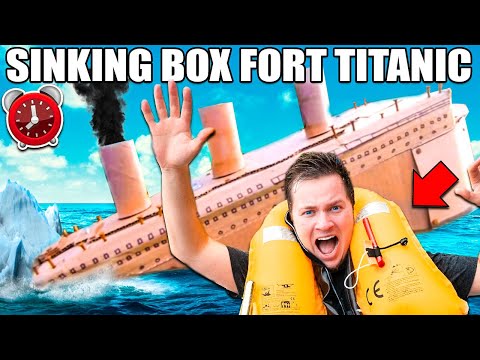 BOX FORT TITANIC SINKING! - 24 Hour Box Fort City Challenge Day 3 Video