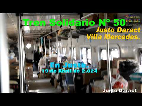 Tren Solidario Nº 50; Justo Daract ~ Villa Mercedes: En Justo.