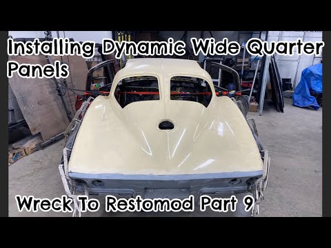 Installing 1963-1967 Dynamic Corvette Wide Quarter Panels On The Tribute Split.  Wreck To Restomod.