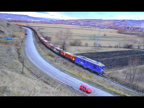 [4K] Grampet Rail Cargo DA 151 w/ 40 cars with scrap wood on Falticeni - Dolhasca [January,2022]