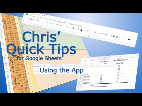 Google Sheet: How to use the App on a tablet or mobile phone