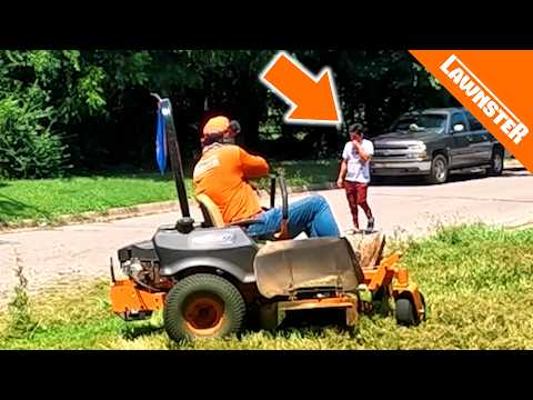 SOMEONE tried to STEAL our EQUIPMENT while MOWING this OVERGROWN yard for FREE!