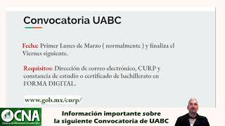 Información importante referente a la convocatoria de UABC 2020