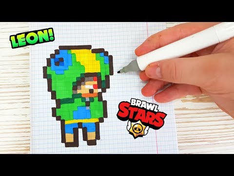 ЛЕОН из БРАВЛ СТАРС- РИСУНКИ ПО КЛЕТОЧКАМ - BRAWL STARS -PIXEL ART