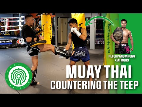 Muay Thai Training - Inside Counters to the Teep with Petchpanomrung Kiatmoo9 & Adrian Fairtex
