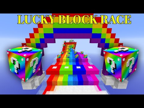 Minecraft: RAINBOW ROAD LUCKY BLOCK RACE