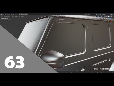 Blender 2.8 Car Modeling Tutorial - Part 63 (Body Glasses Borders)