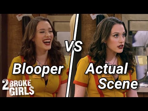 2 Broke Girls Bloopers vs actual scenes! Part 1