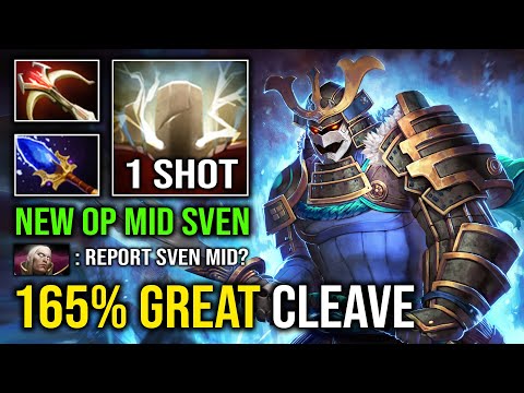 NEW META Solo Mid Sven Against Invoker 165% Great Cleave 1 Shot God Strength Hard Carry Dota 2