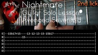 Nightmare Guitar Solo Lesson - Avenged Sevenfold (with tabs)