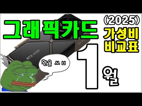 1월 그래픽카드 가성비 비교표!!