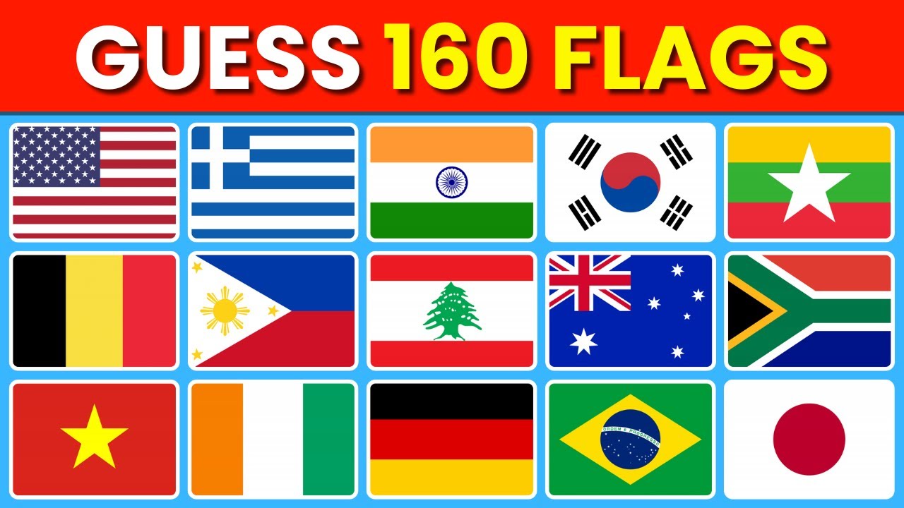 Can You Guess All 160 Countries by Their Flags? Easy to Impossible Quiz Challenge!