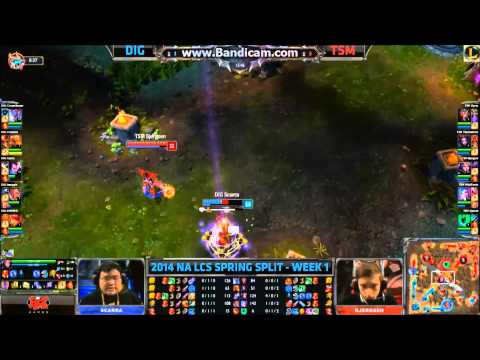 Bjergsen deletes Scarra - DIG vs TSM - Week 1 LCS Spring 2014
