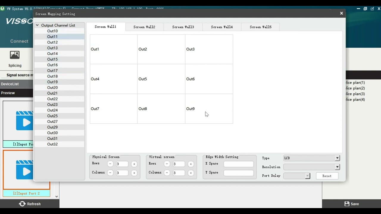 X9  processor software setting for LED wall