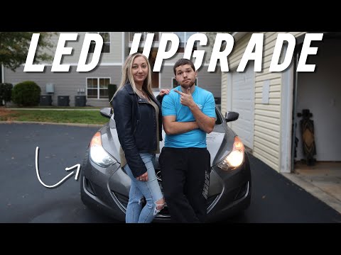 My Girlfriend installs LED Headlights + interior (Hyundai Elantra)