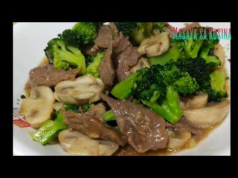 How to cook BEEF BROCCOLI with button mushroom in Oyster sauce