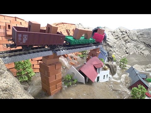 Mini Brick Dam Breach And Bridge Collapse - Diorama Dam Breach