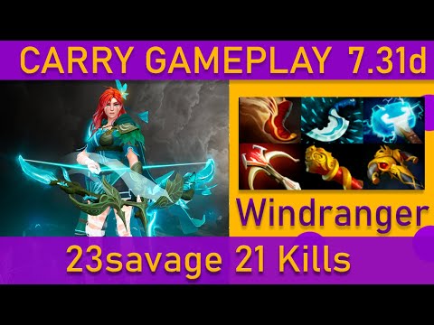 💥 23savage Carry Windranger 21 Kills Gameplay - Dota 2 High MMR