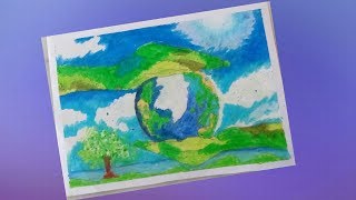 preview picture of video 'World environment day drawing/step by step world environment day poster drawing'