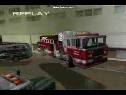 GTA Vice city Crazy Firetruck accident