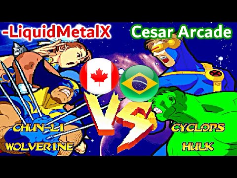 Marvel Super Heroes Vs. Street Fighter - -LiquidMetalX vs  Cesar Arcade FT5