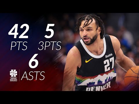 Jamal Murray 42 pts 5 threes 6 asts vs Wizards 25/26 season