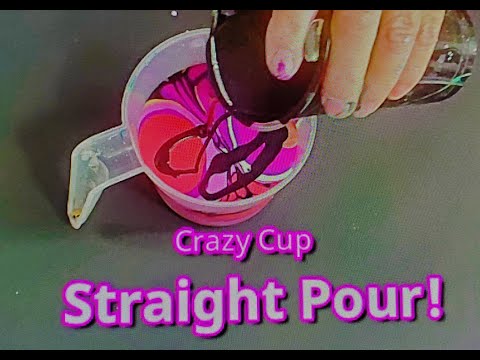 (322) CRAZY Cup Straight Pour! LARGE Canvas! Fluid Art