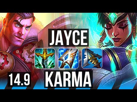 JAYCE vs KARMA (MID) | Legendary, Rank 15 Jayce | JP Grandmaster | 14.9