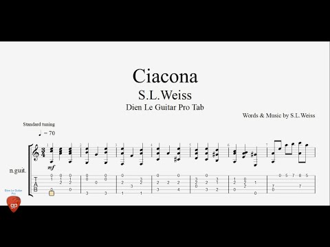 S.L.Weiss - Ciacona - Guitar Tabs