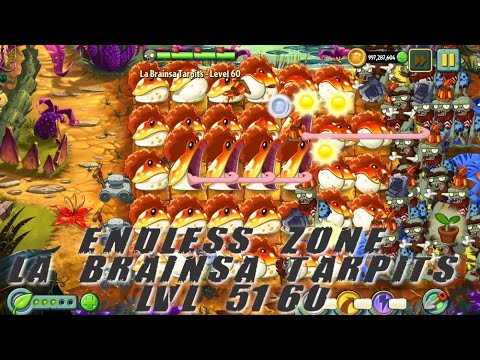 Plants vs Zombies 2 - Jurassic Marsh | Endless Zone All Max Level Plants Test Level 51 - 60