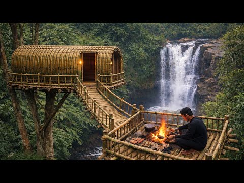 Building an Elevated Survival Shelter with a Separate Fire Platform to Avoid Ground Predators