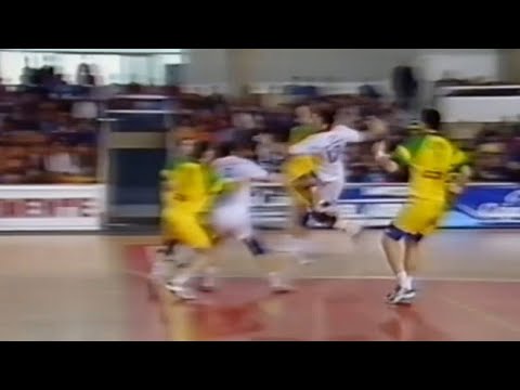 Gol de Benes. Transición en bote. LC 1997/98. Ademar-Celje. Cuartos-Ida. León.
