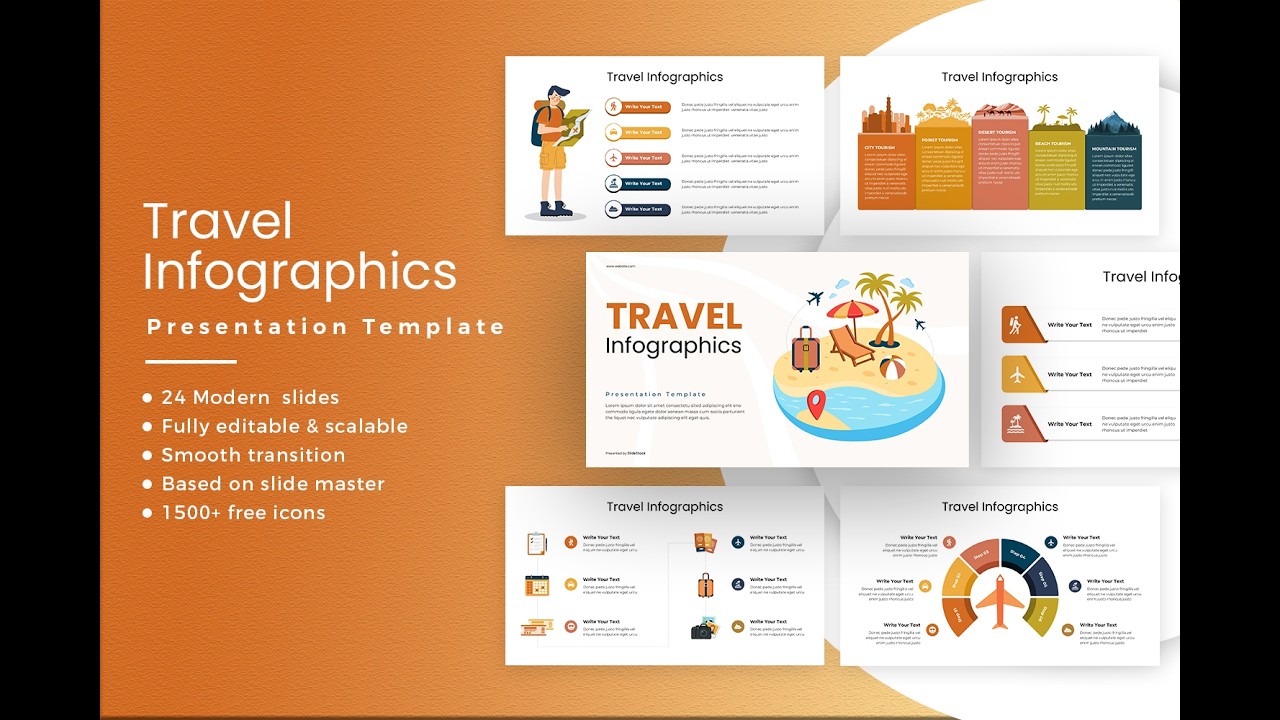 Travel Infographics Presentation Template | Creative Tourism & Itinerary Slides