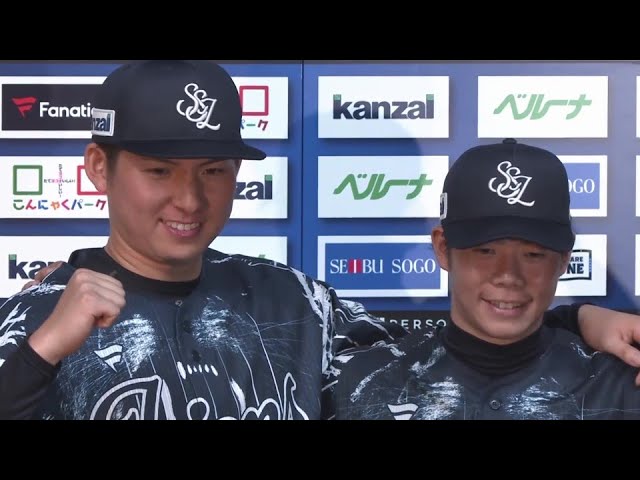ライオンズ・松原聖弥選手・武内夏暉投手ヒーローインタビュー 8月3日 埼玉西武ライオンズ 対 東北楽天ゴールデンイーグルス