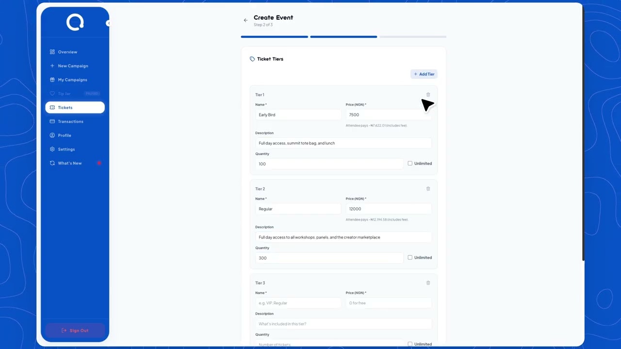 Watch how to create and buy tickets on Ridim