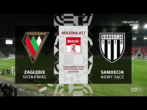 Betclic 2 Liga: Zagłębie Sosnowiec vs Sandecja Nowy Sącz 1:2 Skrót meczu