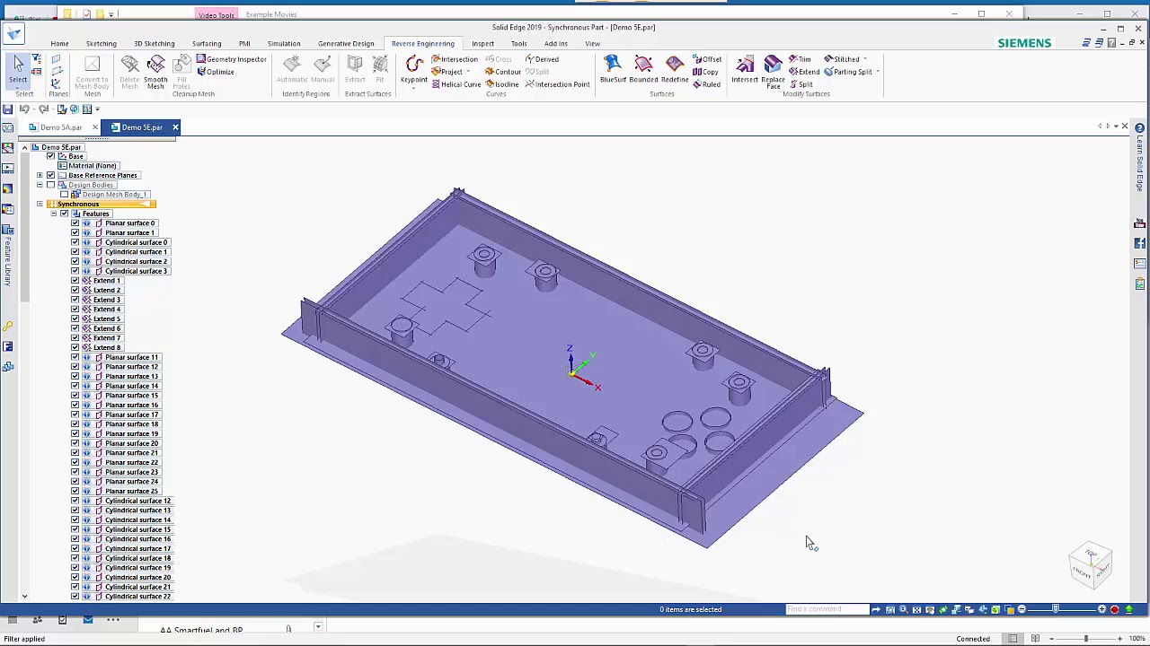 Intersect command for reverse engineering