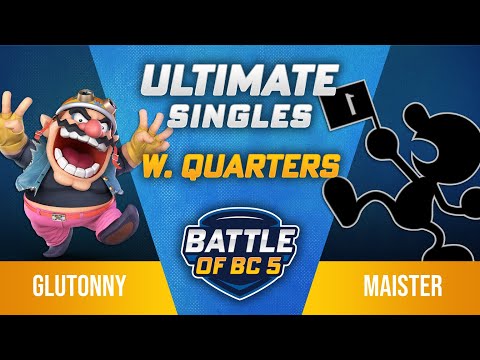 Glutonny (Wario) vs Maister (Mr. Game & Watch) - Ultimate Singles Winners QF - Battle of BC 5
