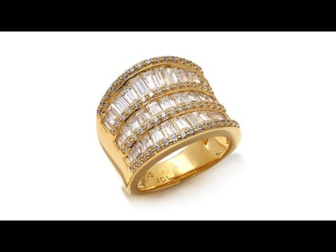 Victoria Wieck 3.41ctw Absolute  Baguette Wide Band Ring