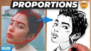 How to draw FACE PROPORTIONS (free template)