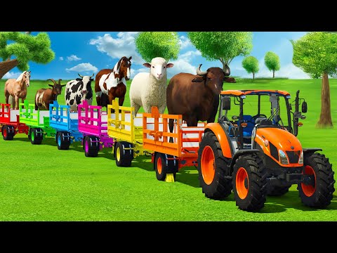 LOAD BUFFALO, SHEEPS, HORSES, COWS, GOATS & TRANSPORT WITH NEW HOLLAND TRACTOR - FS25