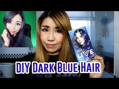 Dying my hair DARK BLUE with Schwarzkopf Live Intense...