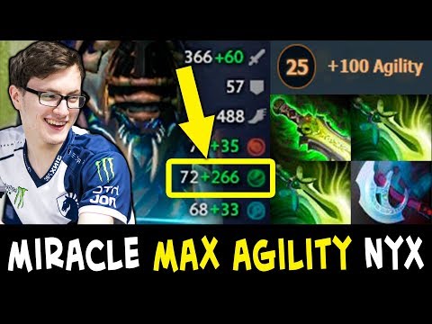 Miracle carry Nyx — MAX AGILITY build 25 lvl Talent + 2x Butterfly