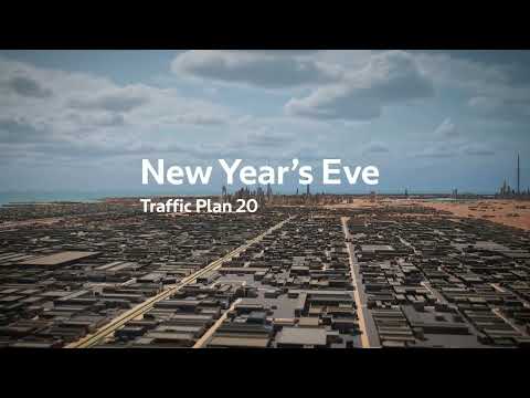 The traffic plan for 2024 New Year's Eve celebrations in #Dubai.  #MyDubaiNewYear2024
