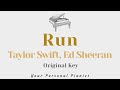 Run - Taylor Swift, Ed Sheeran (Original Key Karaoke) - Piano Instrumental Cover with Lyrics